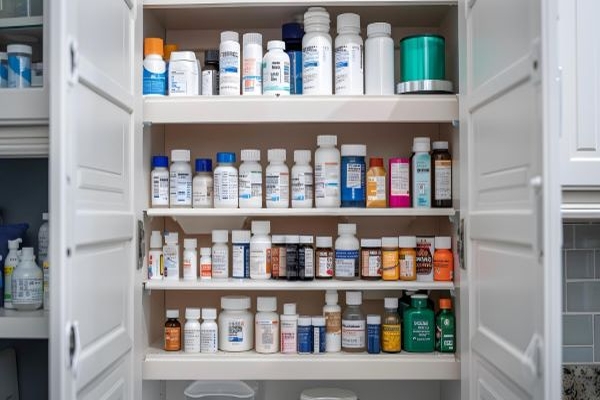 Notfallvorräte wie Medikamente und Bandagen