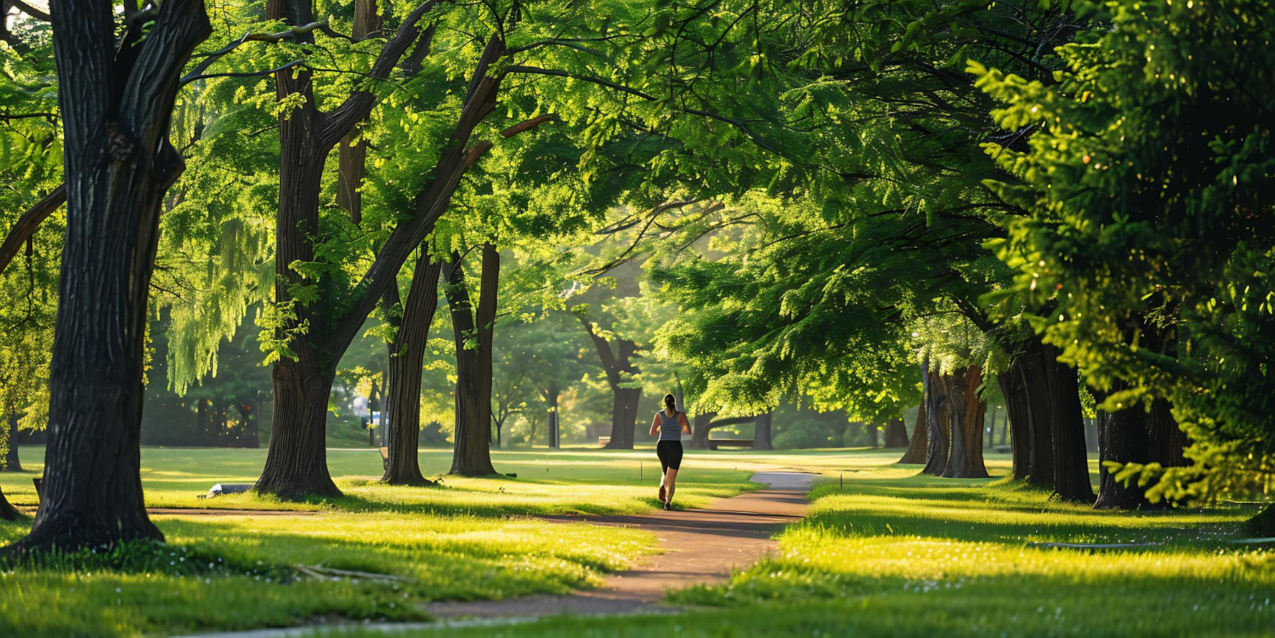 Grüne Parks in der Großstadt