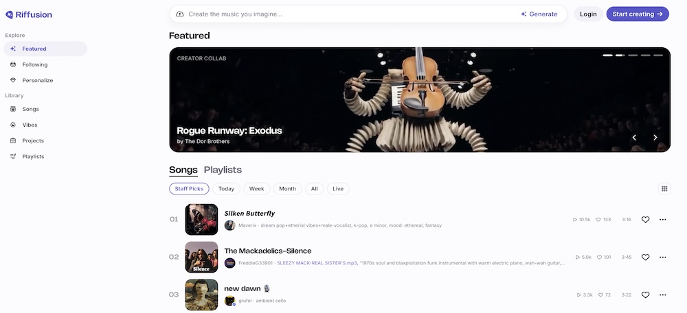 Riffusion Website