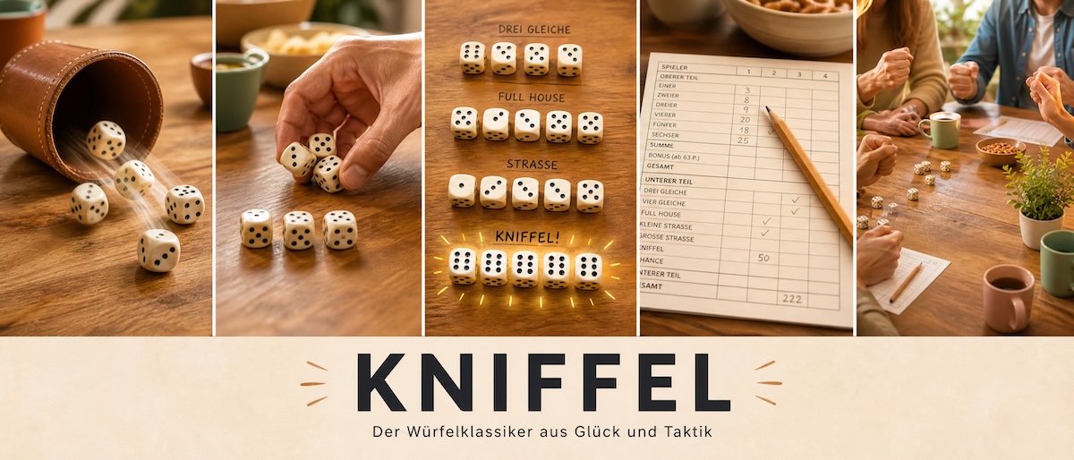 Kniffel ist ein sehr beliebtes Gesellschaftsspiel