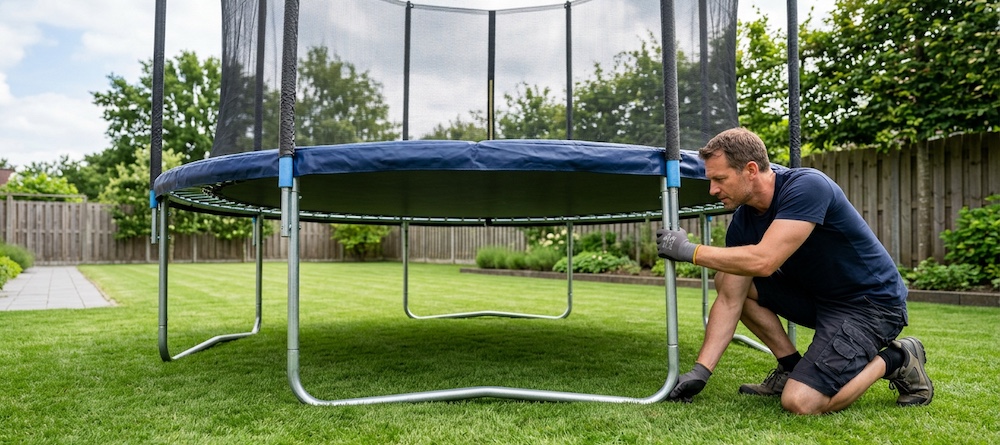 Stabile Aufstellung des Trampolin