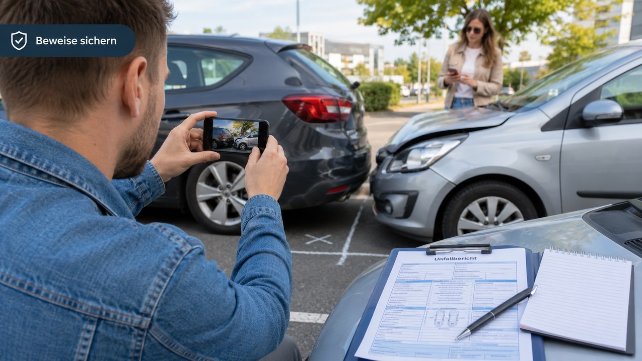 Beweise sichern – Fotos, Skizzen und Zeugen