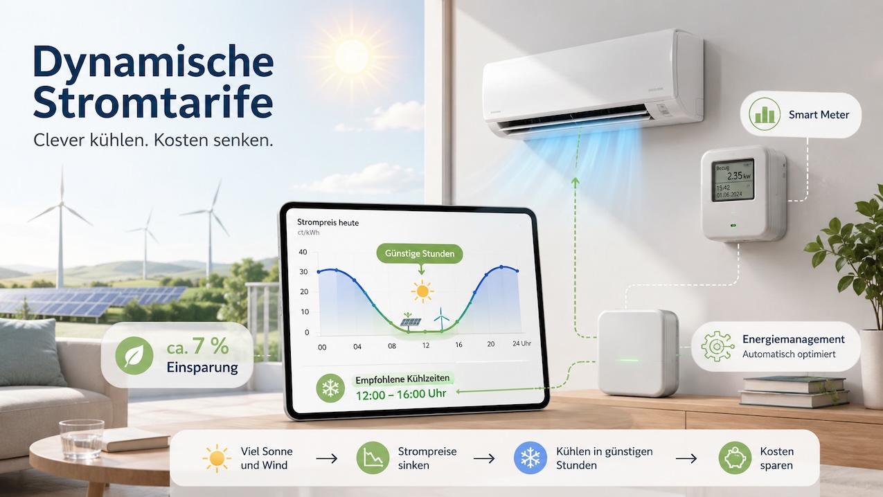 Klimaanlage mit Solarstrom: Dynamische Stromtarife als Alternative