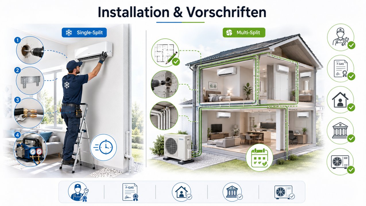 Installationsaufwand und rechtliche Rahmenbedingungen einer Klimaanlage