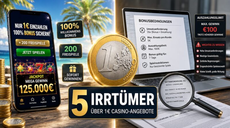 5 häufige Missverständnisse über Casinos mit 1€ Mindesteinzahlung – Mythen zu Boni, Umsatzanforderungen und Auszahlungen