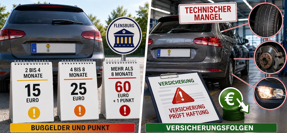 Bußgelder, Punkte in Flensburg und versicherungsrechtliche Konsequenzen