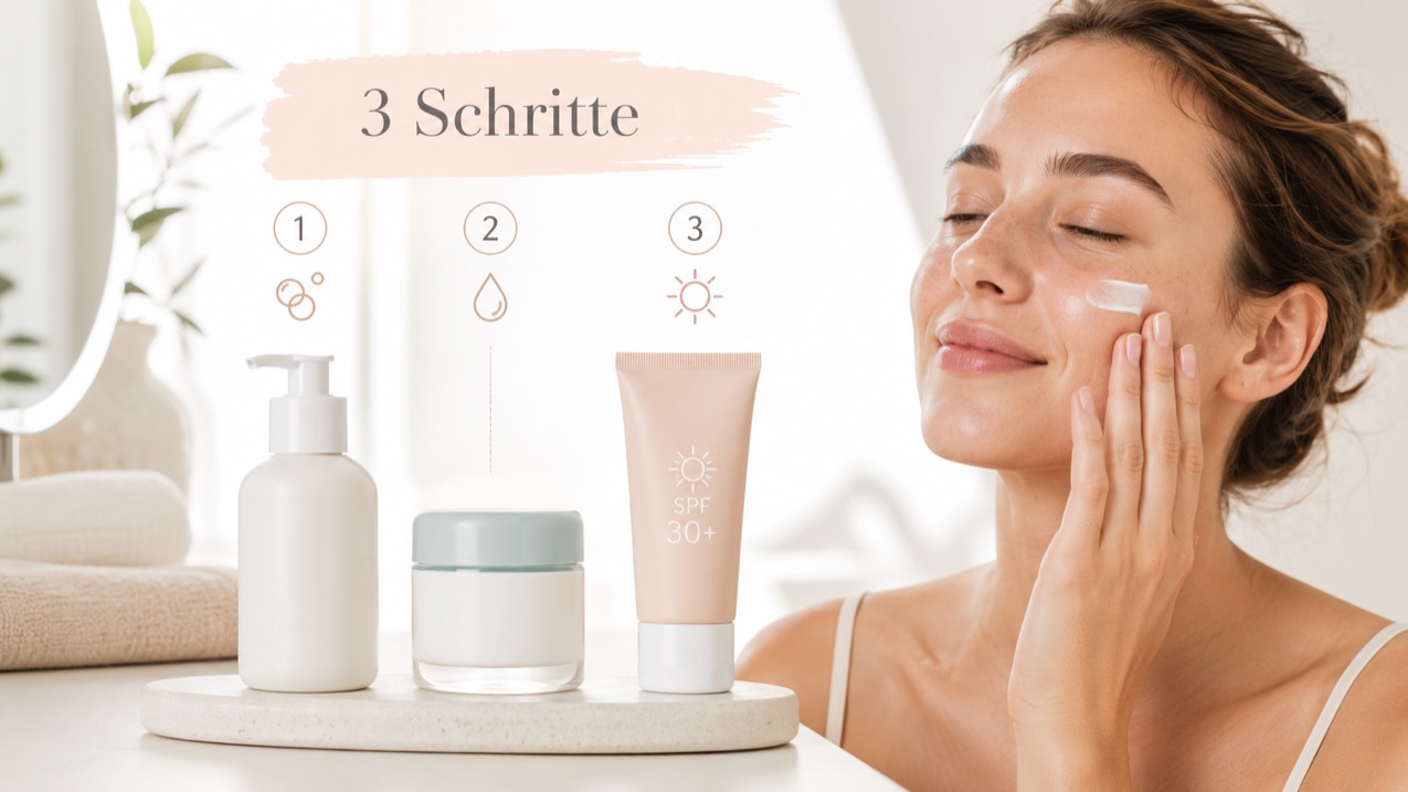 Die Basis-Routine: Reinigung, Feuchtigkeit, Sonnenschutz