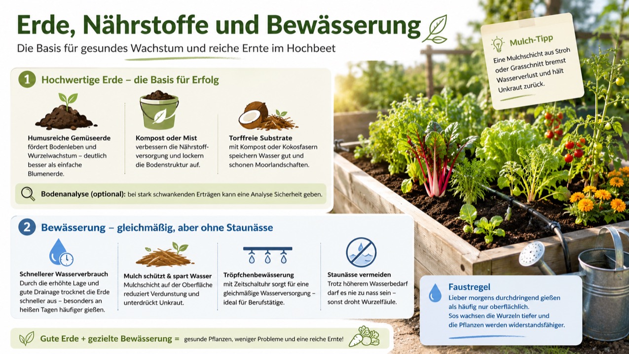 Erde, Nährstoffe und Bewässerung