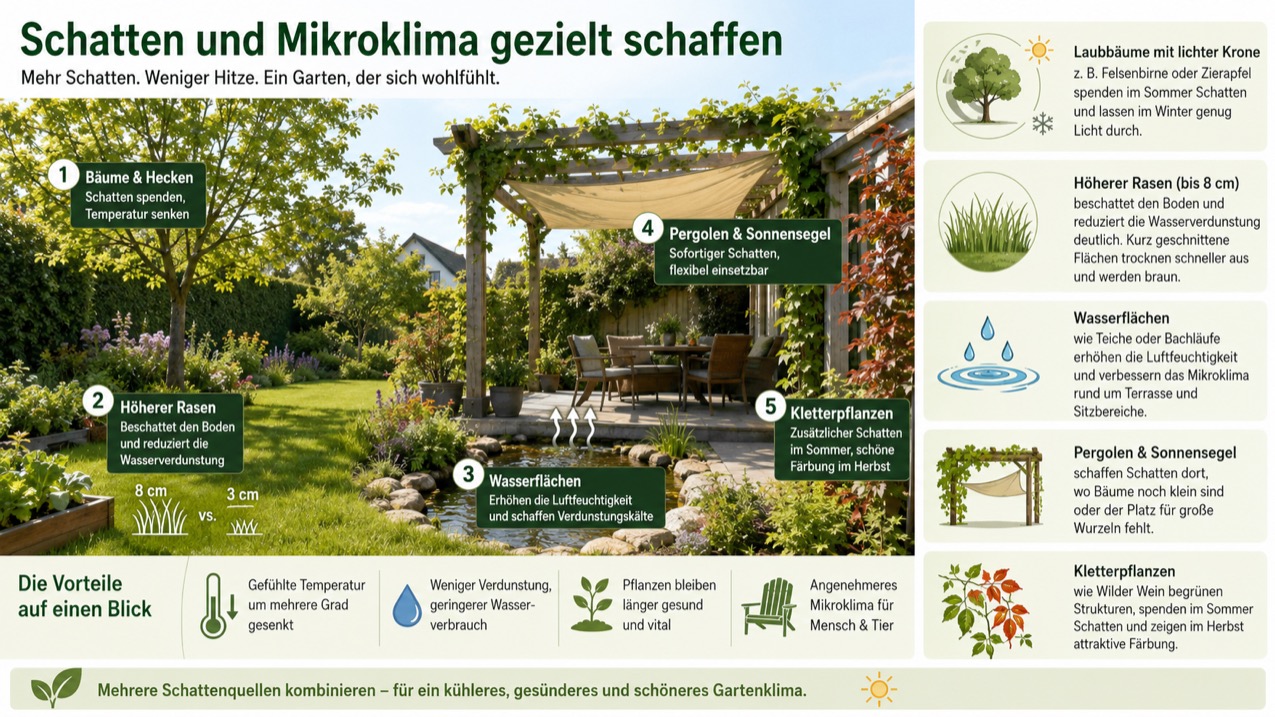 Schatten und Mikroklima gezielt schaffen