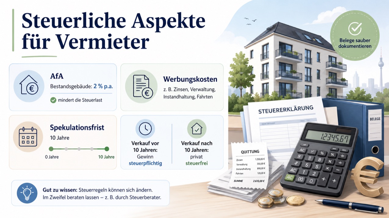 Steuerliche Aspekte für Vermieter