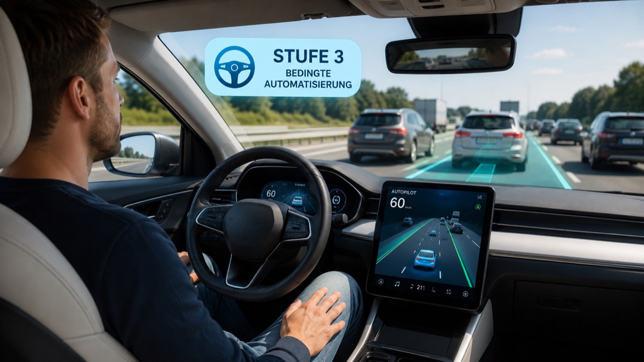 Stufe 3: Bedingte Automatisierung im Stau und auf der Autobahn