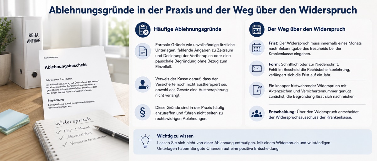 Ablehnungsgründe in der Praxis und der Aufbau des Widerspruchs