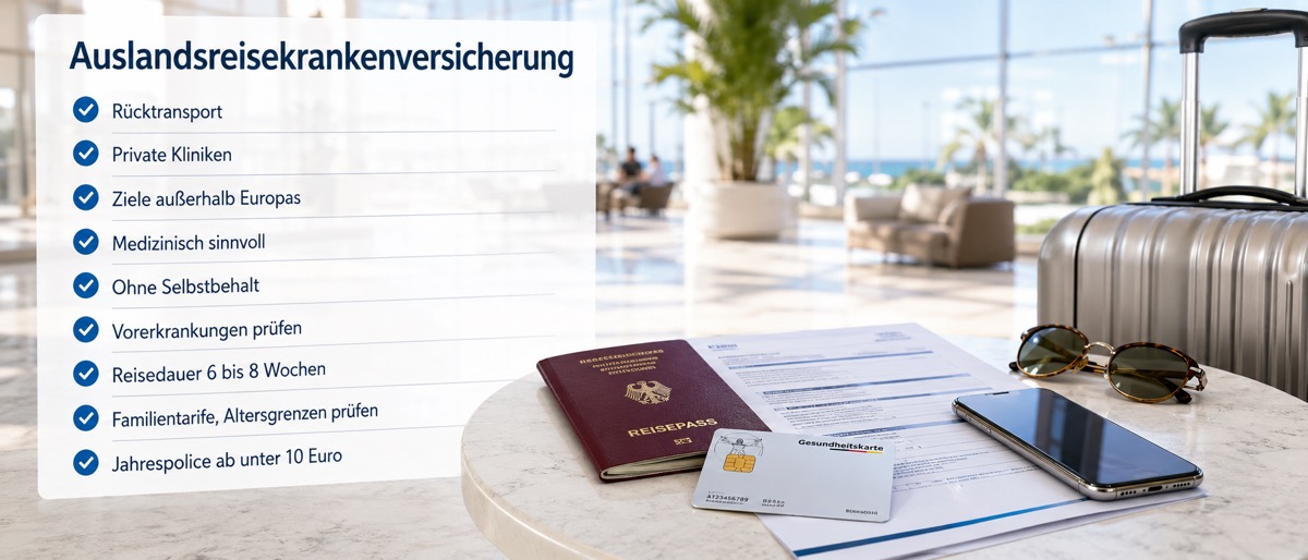 Die Auslandsreisekrankenversicherung und ihre Prüfpunkte
