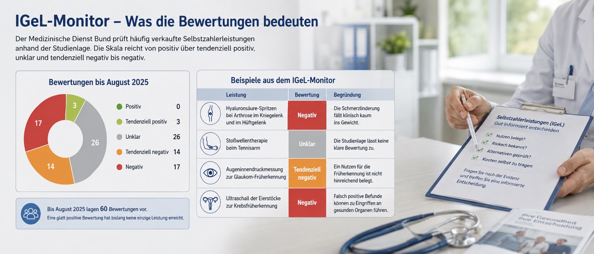 Wie der IGeL-Monitor die Angebote bewertet