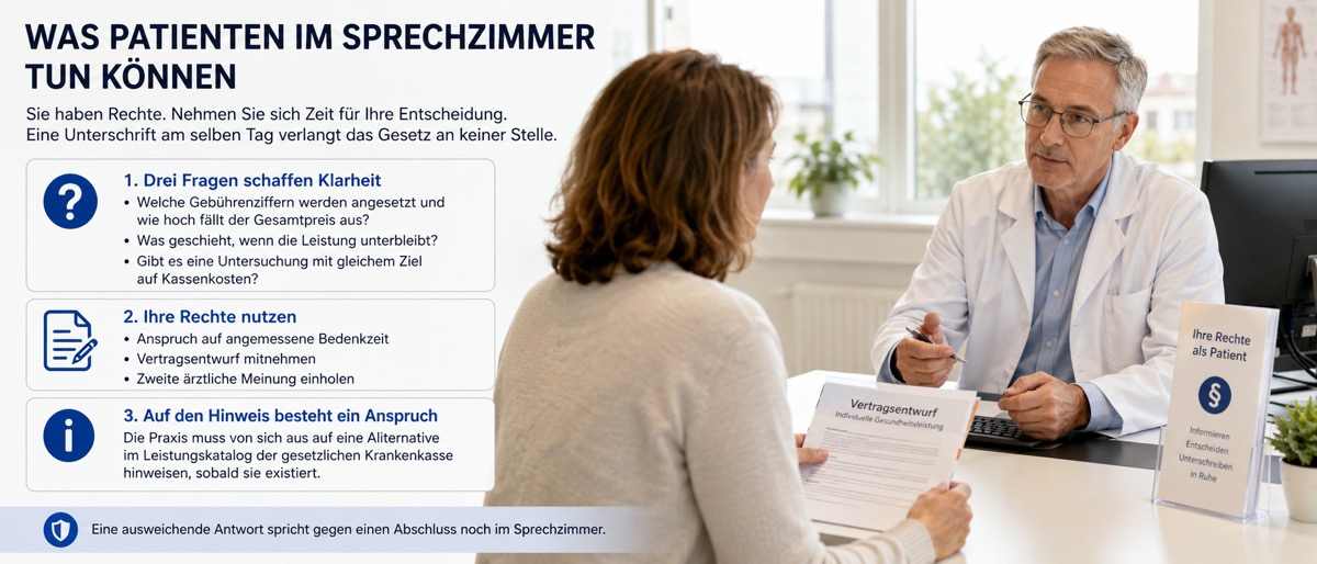 Wie sich Patienten im Sprechzimmer Bedenkzeit verschaffen