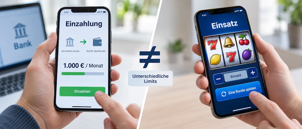 Einsatzlimit und Einzahlungslimit werden oft verwechselt, regeln aber zwei unterschiedliche Dinge
