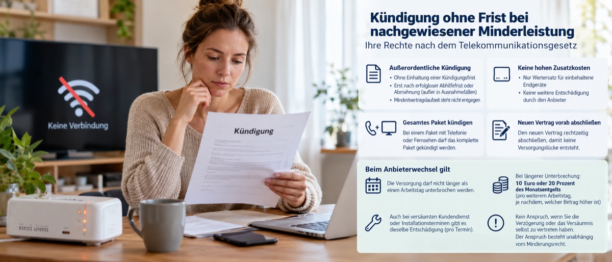 Kündigung ohne Frist als zweite Option