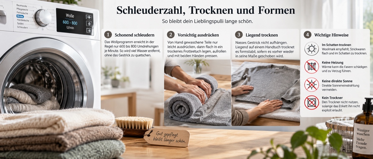 Schleuderzahl, Trocknen und Formen